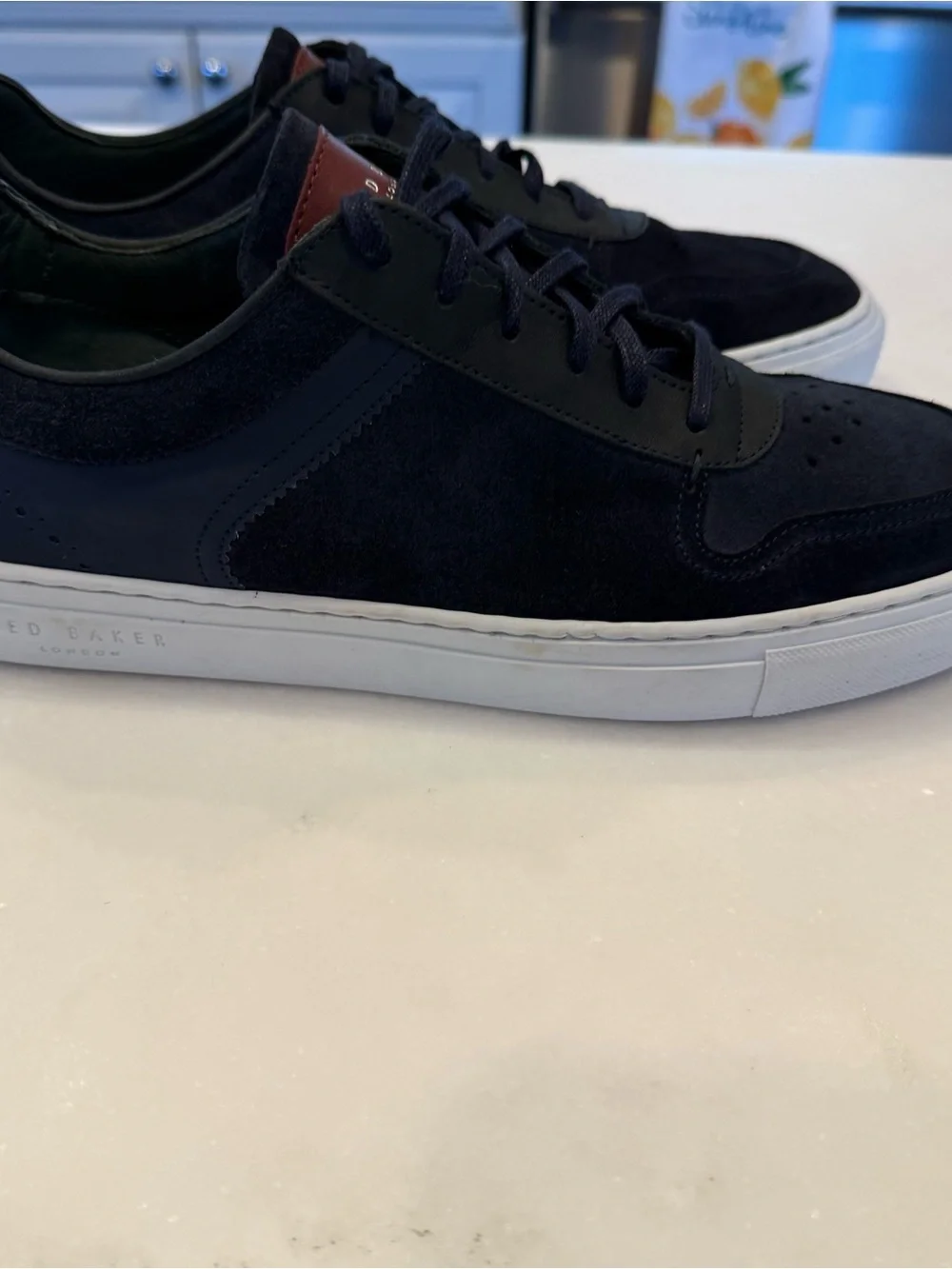 Ted Baker Men’s Dark Blue Retro Sneakers White Rubber Soles Sz US 11.5 EU 44.5